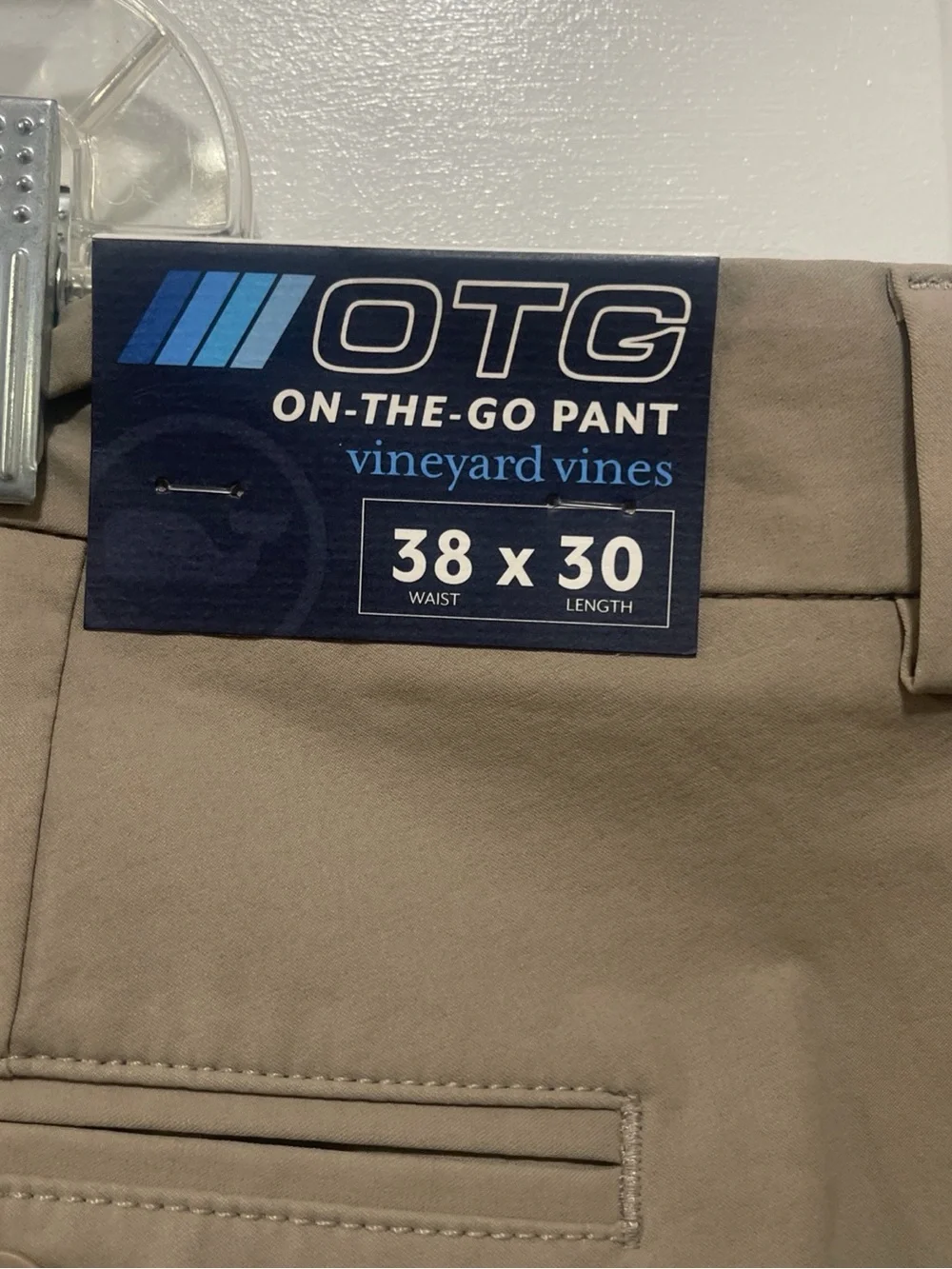 NWT Vineyard Vines OTG On The Go Pant Mens 38X 30 Beige